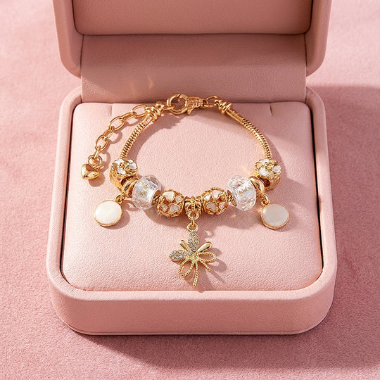 Bow Charm Bracelet | Diamond Simulant | Luxe6627