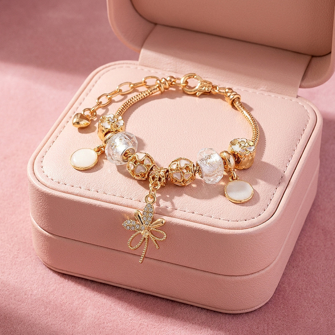 Bow Charm Bracelet | Diamond Simulant | Luxe6627