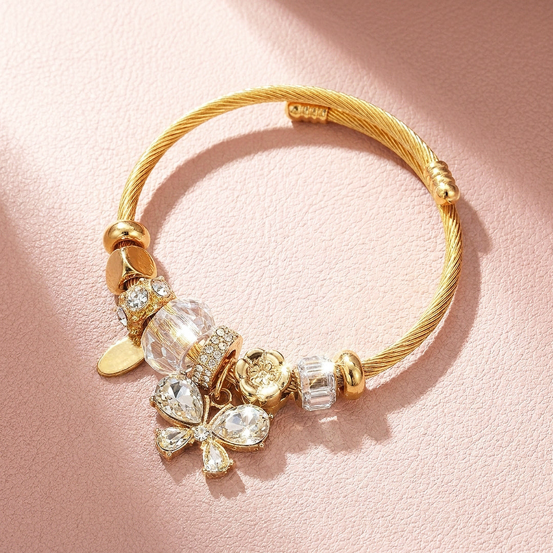 Butterfly Charm Bangle | Diamond Simulant | Luxe6629