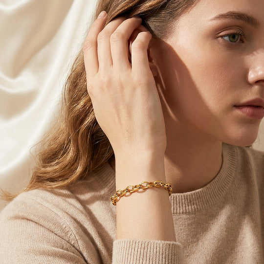 Classic Oval Cable Chain Bracelet | Luxe6641