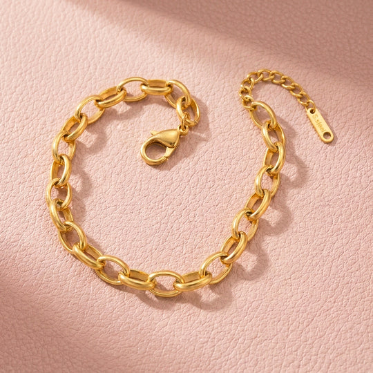 Classic Oval Cable Chain Bracelet | Luxe6641