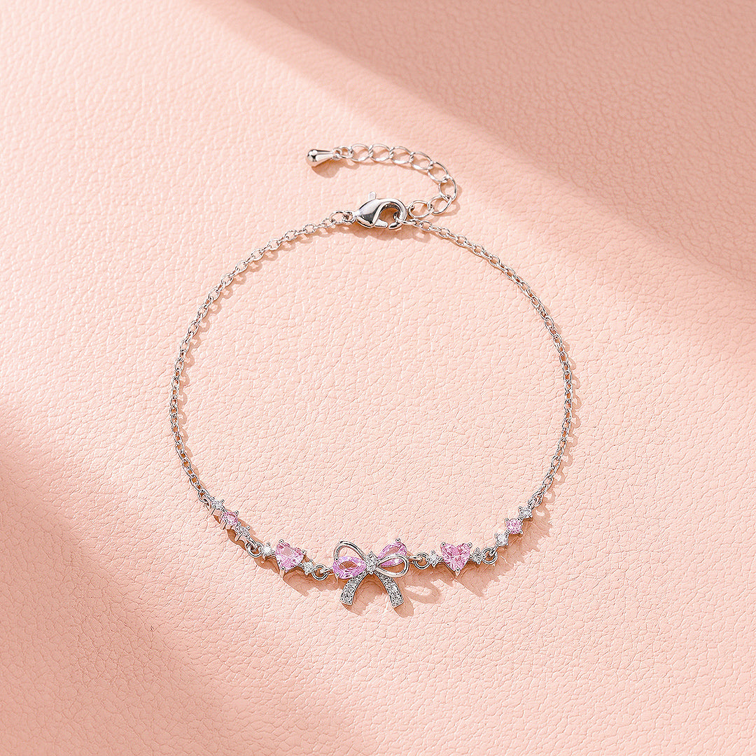 Pink Bow &amp; Hearts Bracelet | Luxe6645