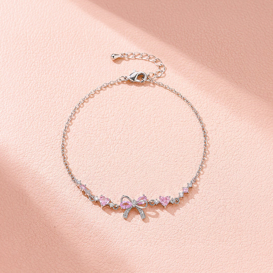 Pink Bow &amp; Hearts Bracelet | Luxe6645