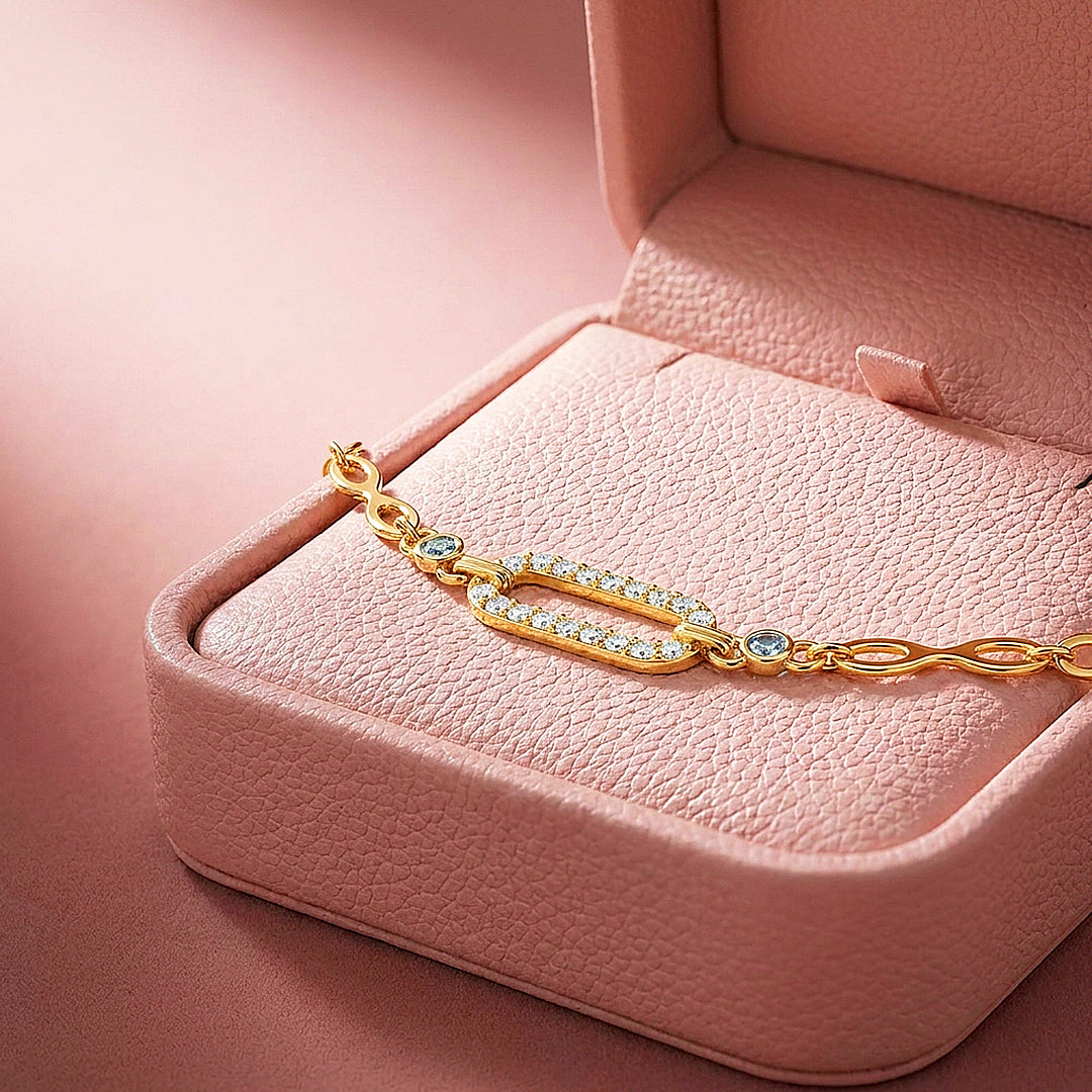 Pavé Paperclip &amp; Chain Bracelet | Diamond Simulant | Luxe6660