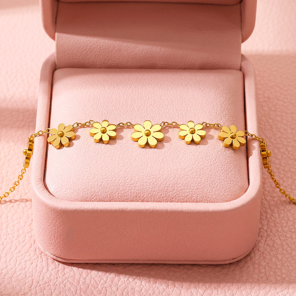 Daisy Flower Charm Chain Bracelet | Luxe6680