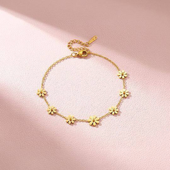 Daisy Flower Charm Chain Bracelet | Luxe6680