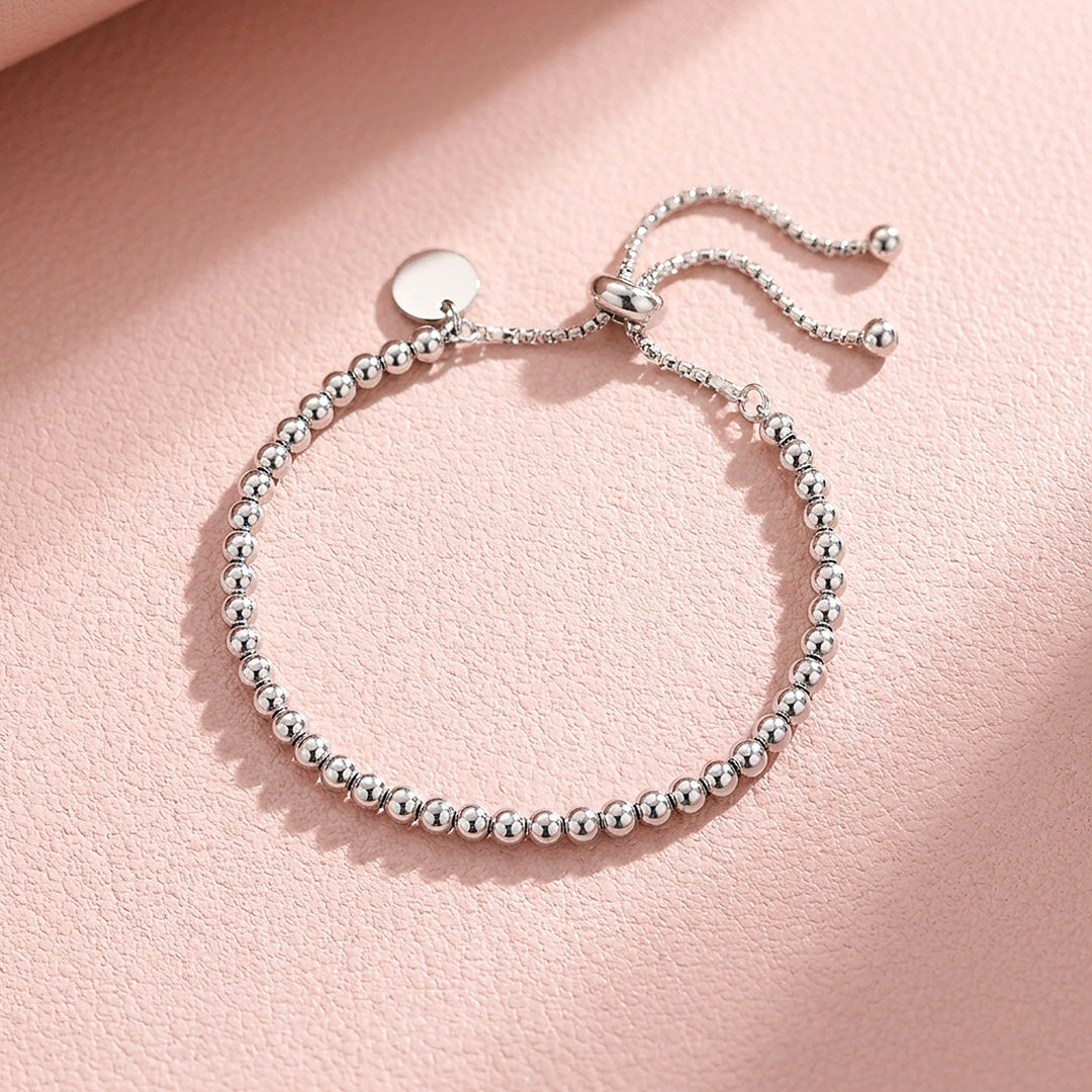 Gold Ball Bead Adjustable Bracelet with Coin Charm | Gold Plated | Luxe6682