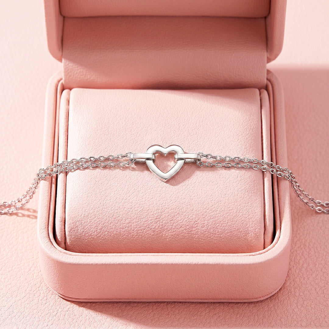 White Ceramic Open Heart Bracelet | Luxe6685