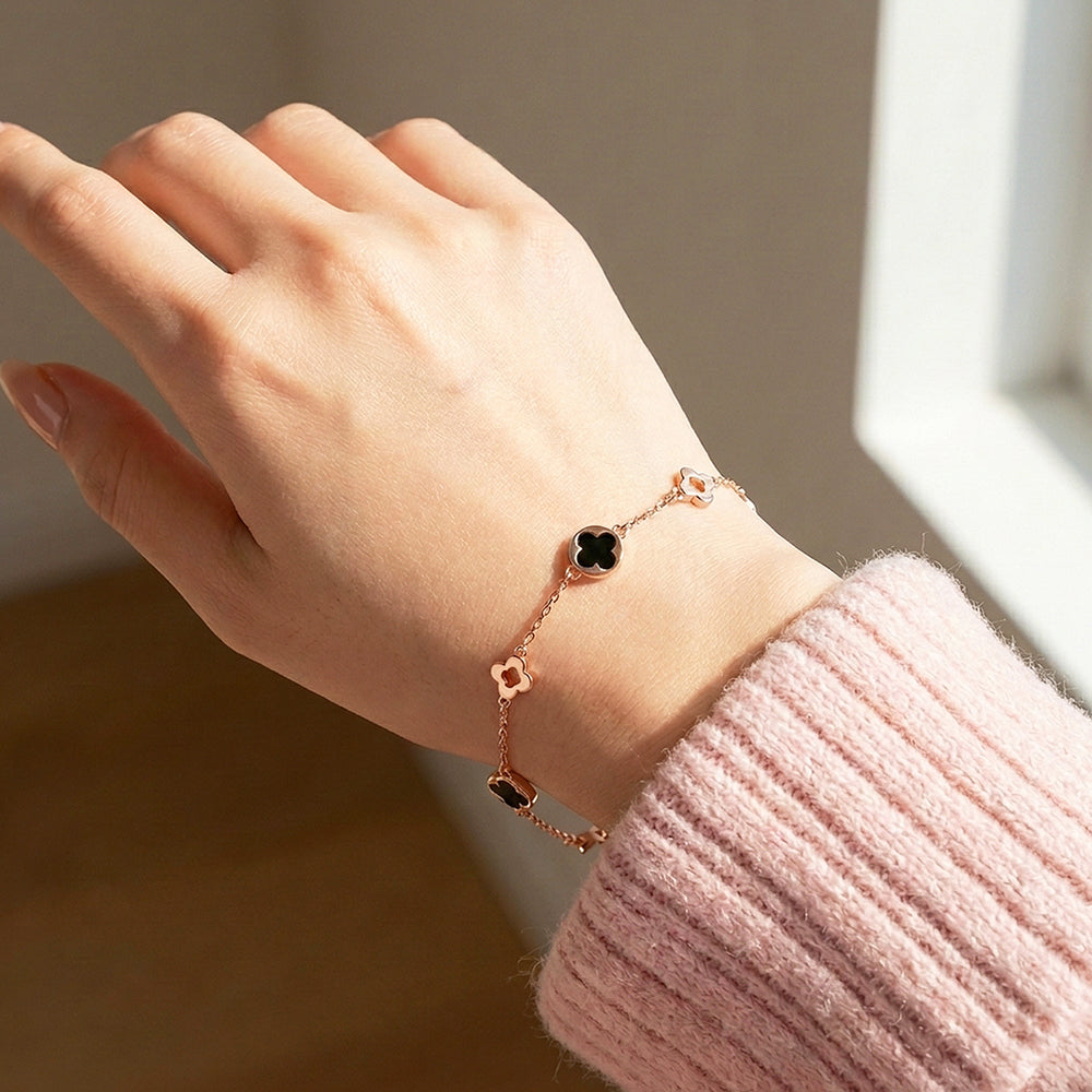 Black Clover Chain Bracelet | 925 Sterling Silver | Luxe6687