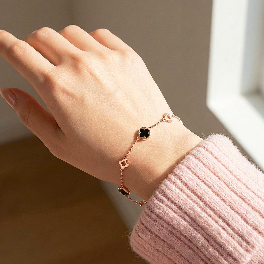 Black Clover Chain Bracelet | 925 Sterling Silver | Luxe6687