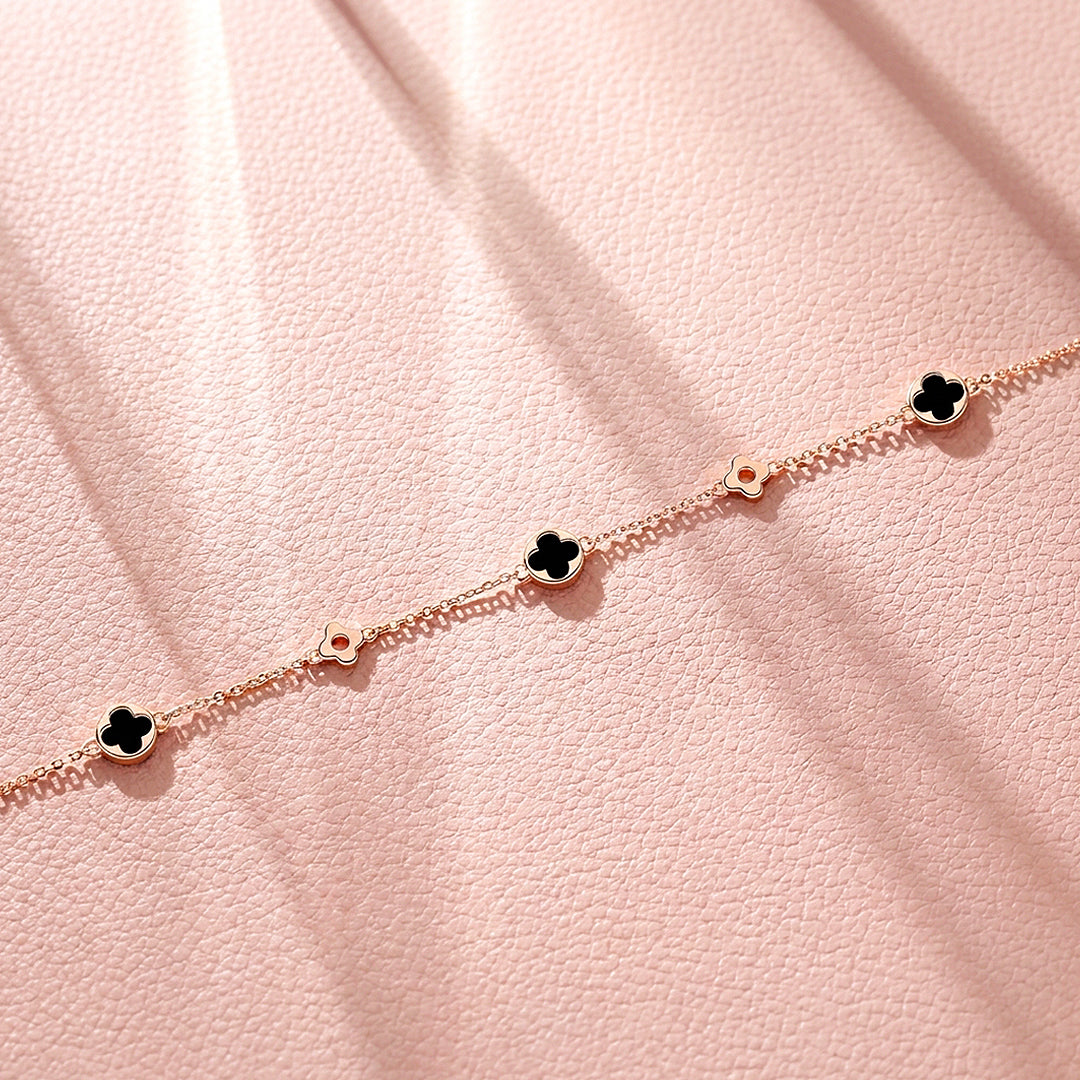 Black Clover Chain Bracelet | 925 Sterling Silver | Luxe6687