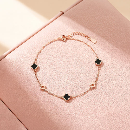 Black Clover Chain Bracelet | 925 Sterling Silver | Luxe6687