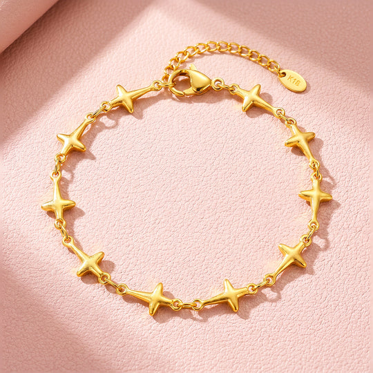 Four-Point Star Link Bracelet | Luxe6700