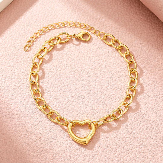 Open Heart Chain Bracelet | Luxe6705