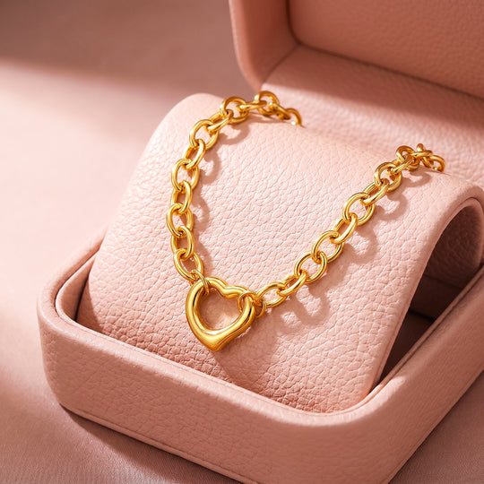 Open Heart Chain Bracelet | Luxe6705