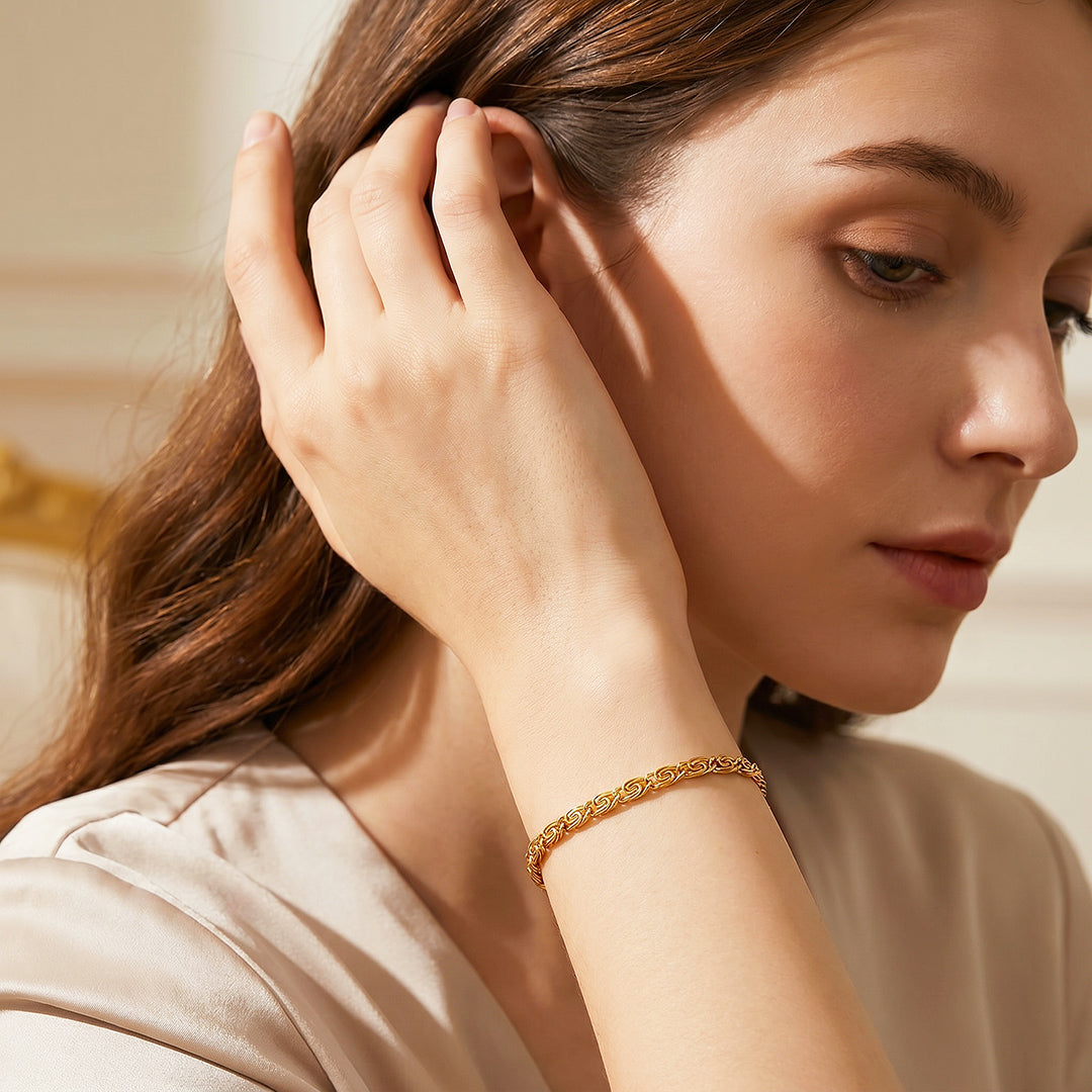 Scroll Link Chain Bracelet | Luxe6706