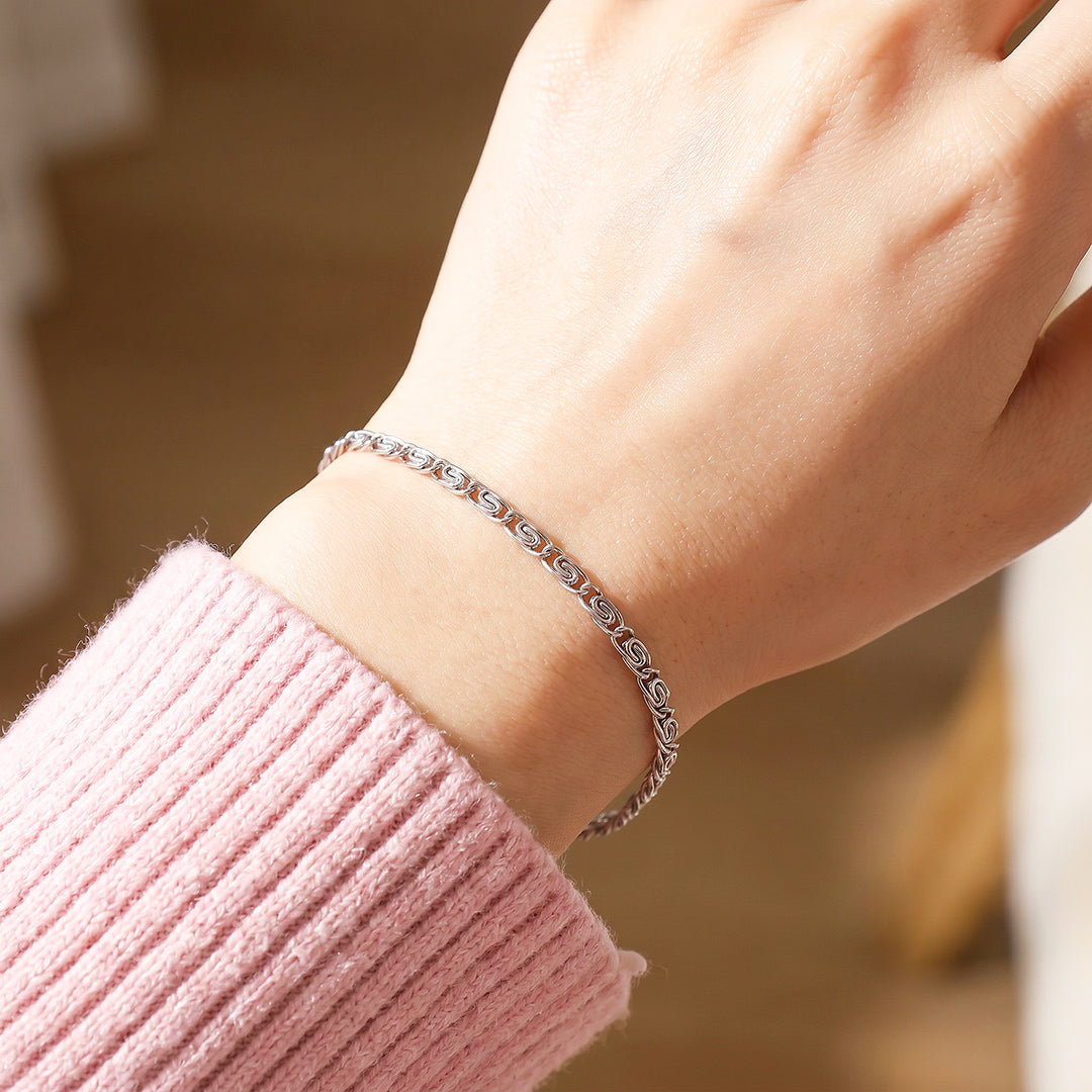 Scroll Link Chain Bracelet | Luxe6706