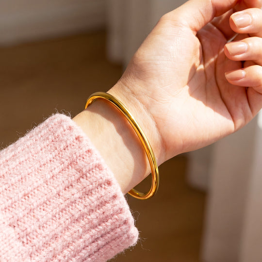 Smooth Open Cuff Bangle | Luxe6707