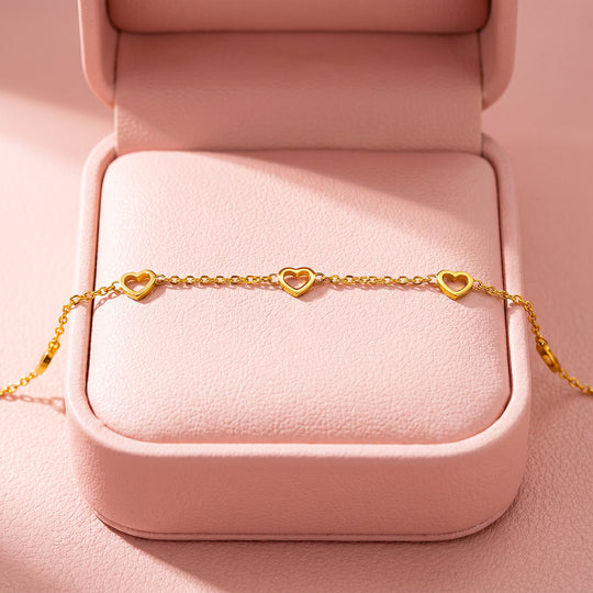 Open Mini Hearts Chain Bracelet | Luxe6710