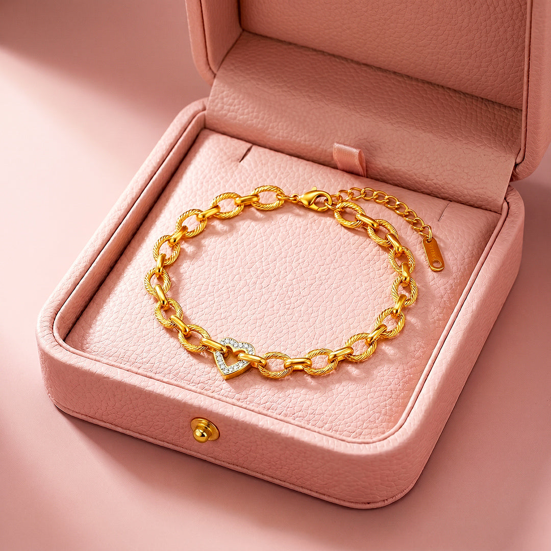 Heart Twist Chain Bracelet | Luxe6711