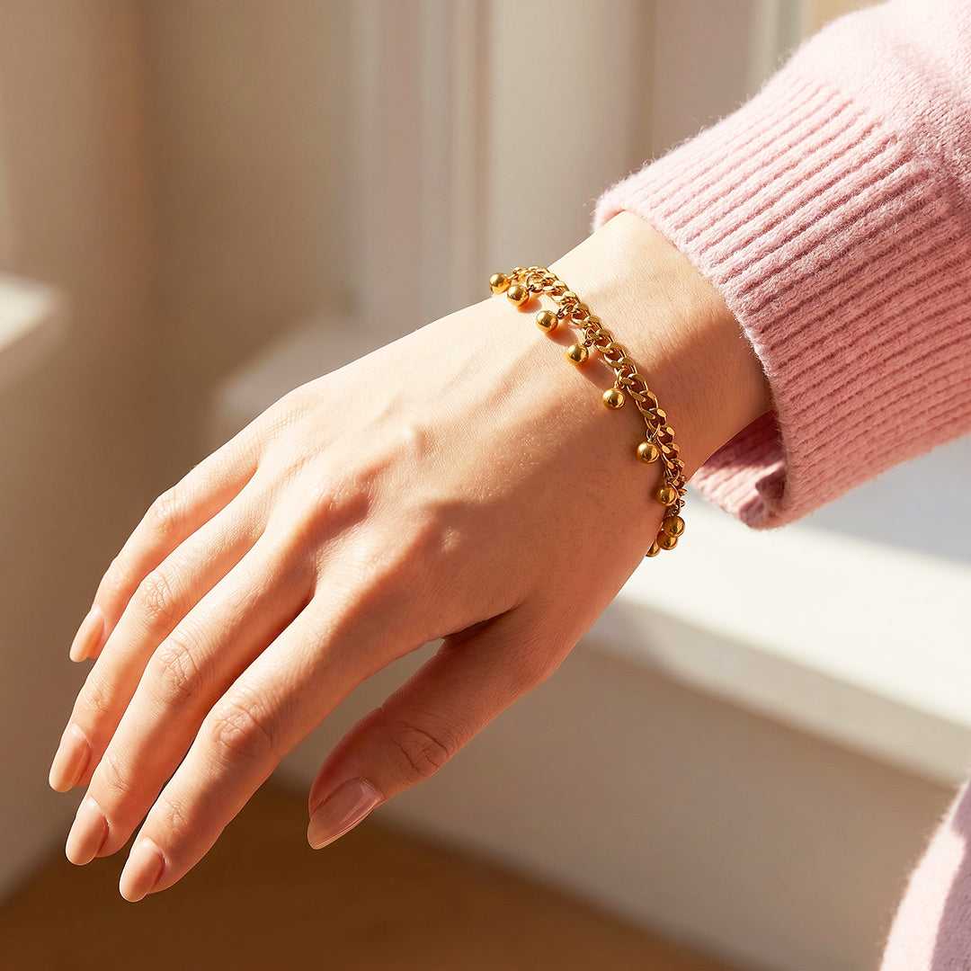 Balls Charm Curb Chain Bracelet | Luxe6717