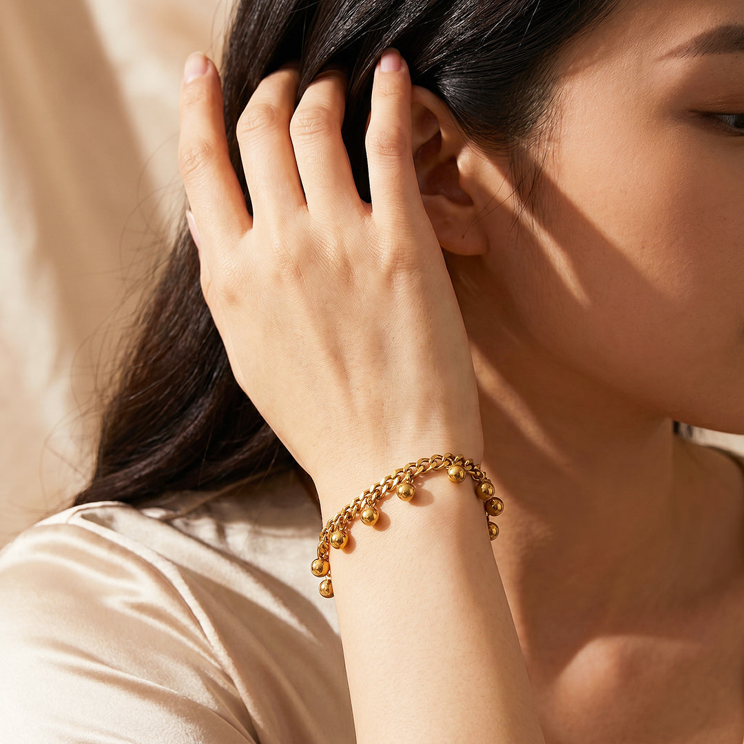Balls Charm Curb Chain Bracelet | Luxe6717