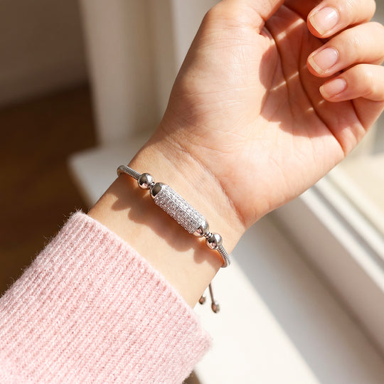 Pavé Cylinder Adjustable Chain Bracelet | Luxe6719