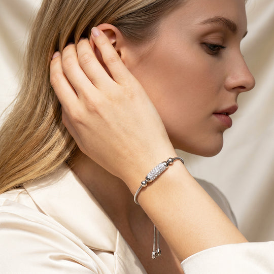 Pavé Cylinder Adjustable Chain Bracelet | Luxe6719