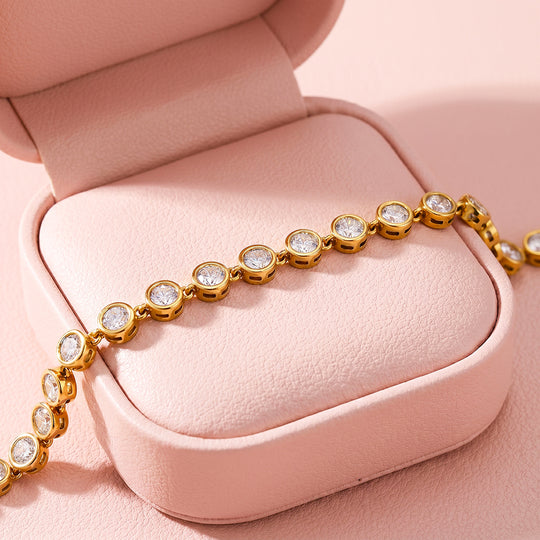 Bezel-Set Round Tennis Bracelet | Luxe6724