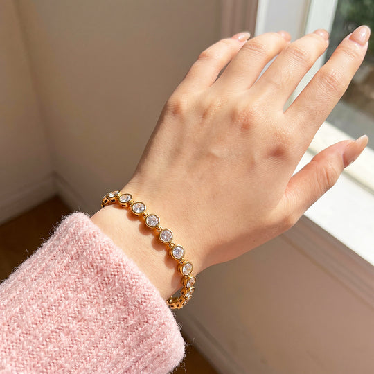 Bezel-Set Round Tennis Bracelet | Luxe6724