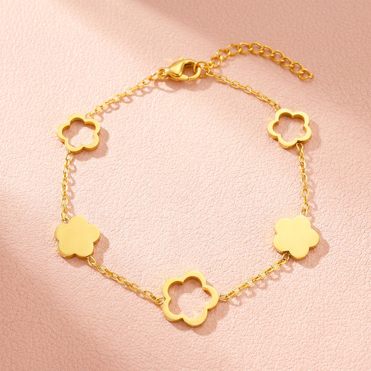 Five Clover Station Chain Bracelet | Luxe6725