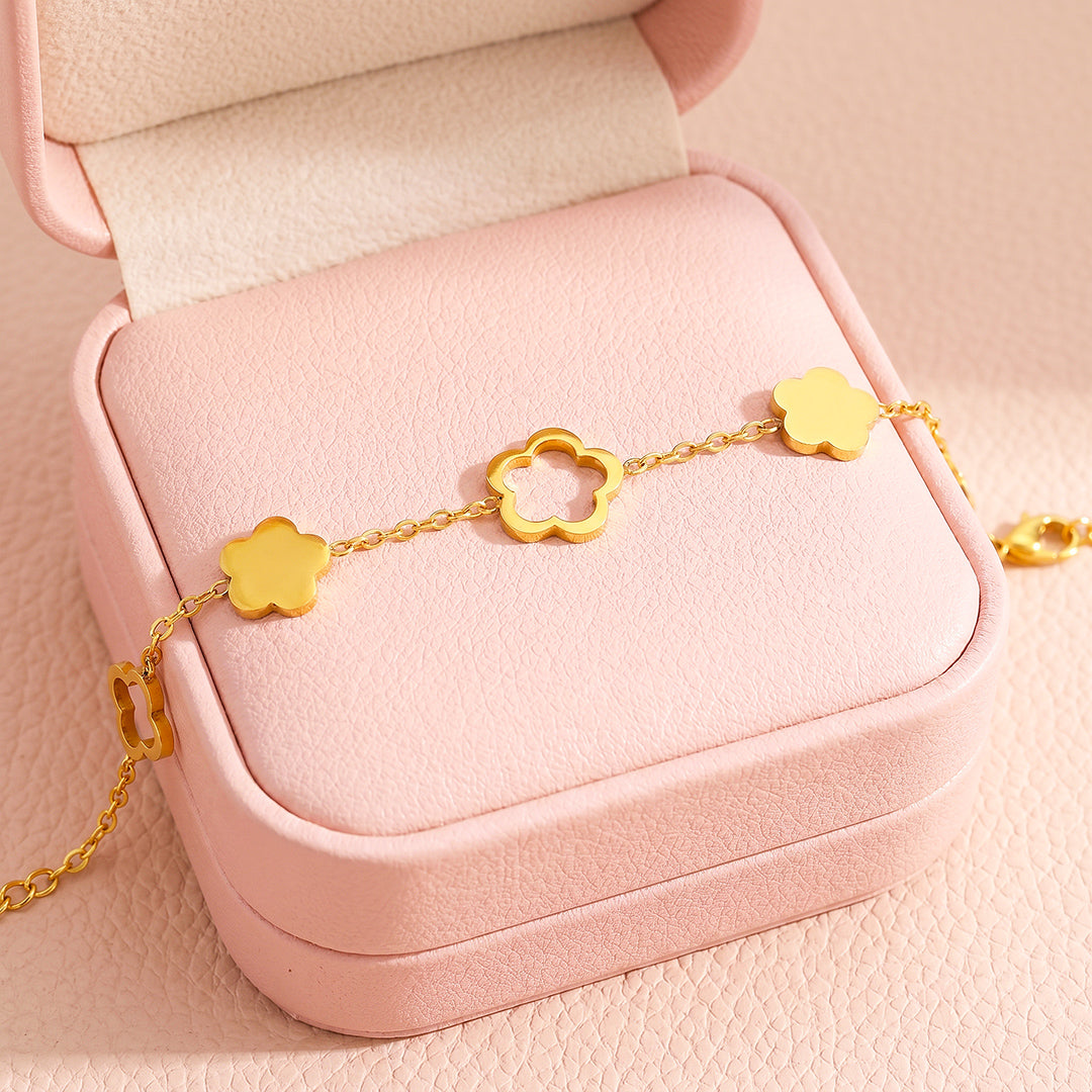 Five Clover Station Chain Bracelet | Luxe6725