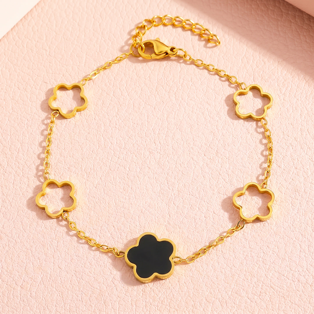 Five Clover Station Chain Bracelet | Luxe6725