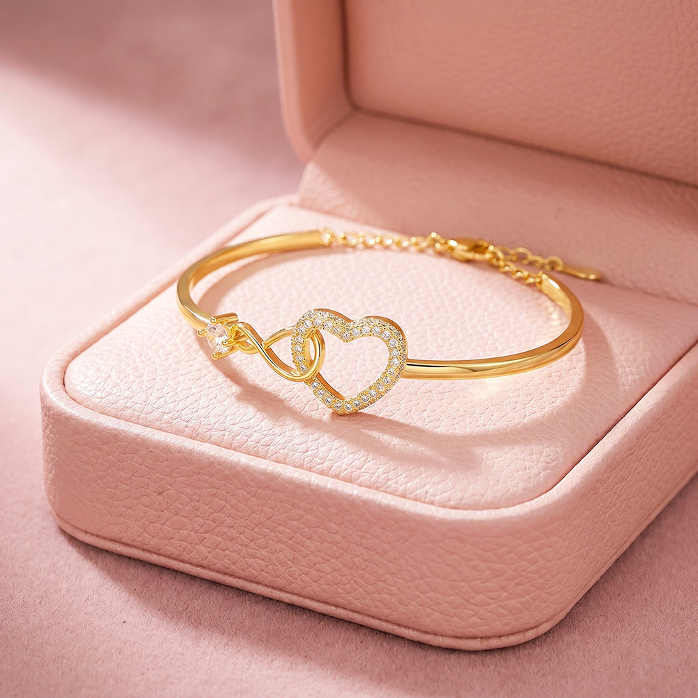 Infinity Heart Bangle Bracelet | Luxe6726