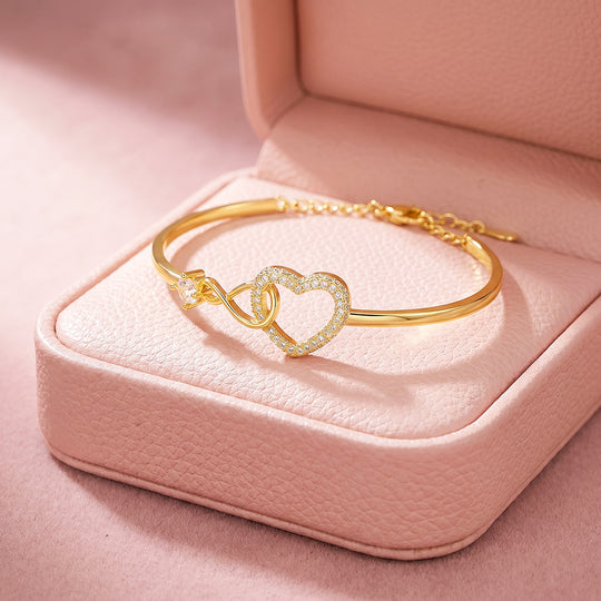 Infinity Heart Bangle Bracelet | Luxe6726