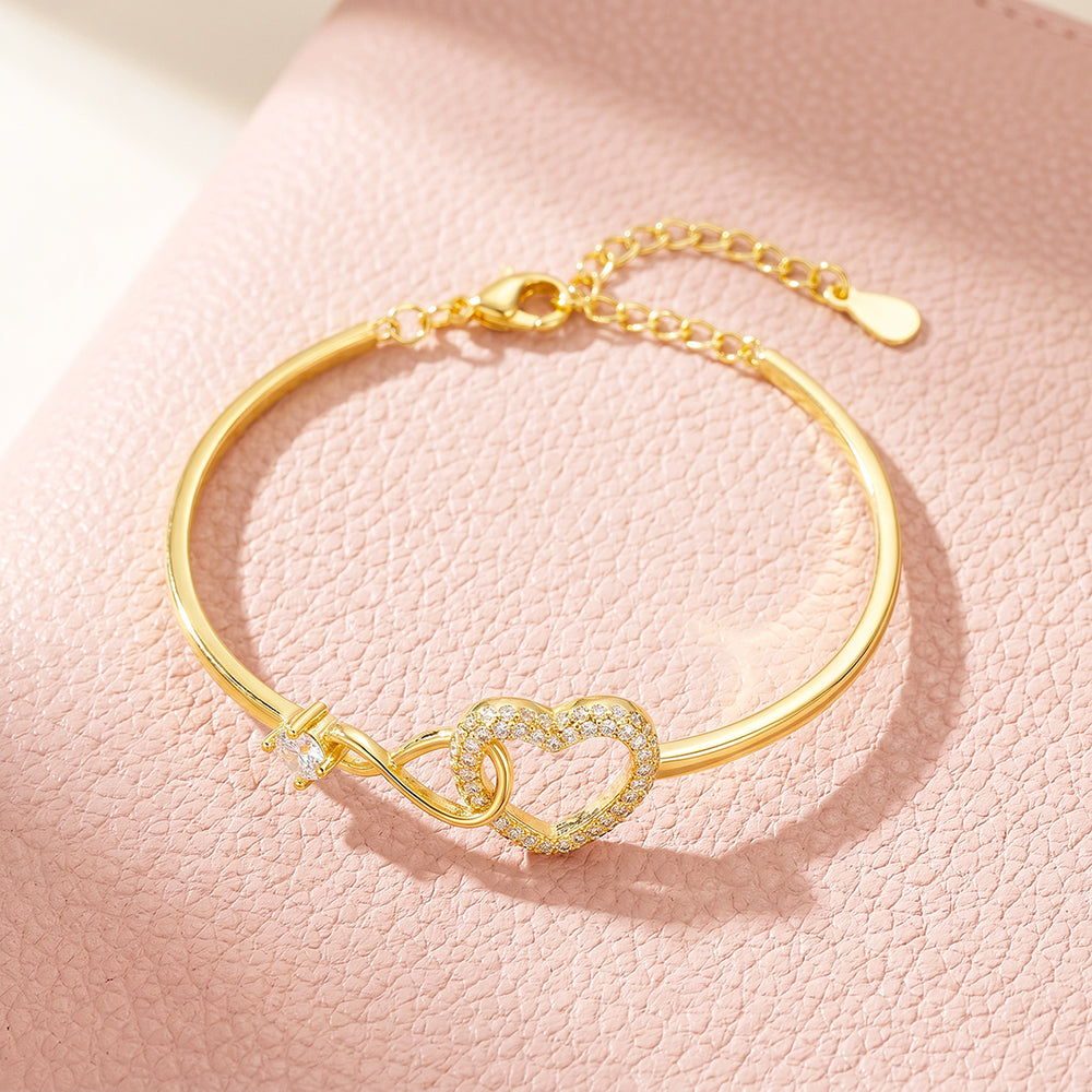 Infinity Heart Bangle Bracelet | Luxe6726
