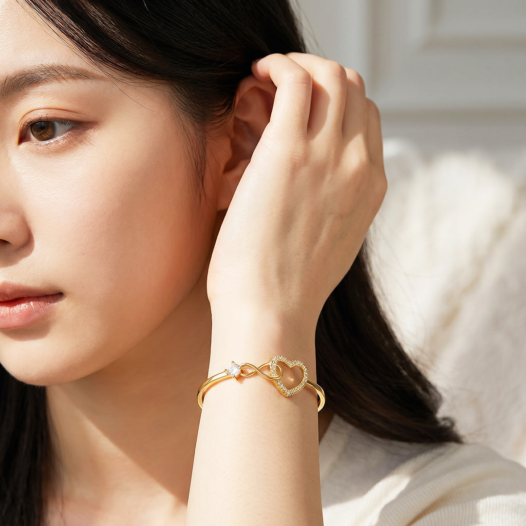 Infinity Heart Bangle Bracelet | Luxe6726