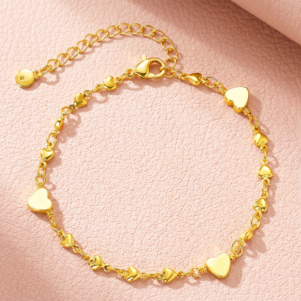 Polished Heart Link Chain Bracelet | Luxe6730