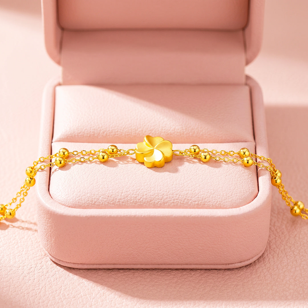 Four-Leaf Clover Double-Strand Bracelet | Luxe6738