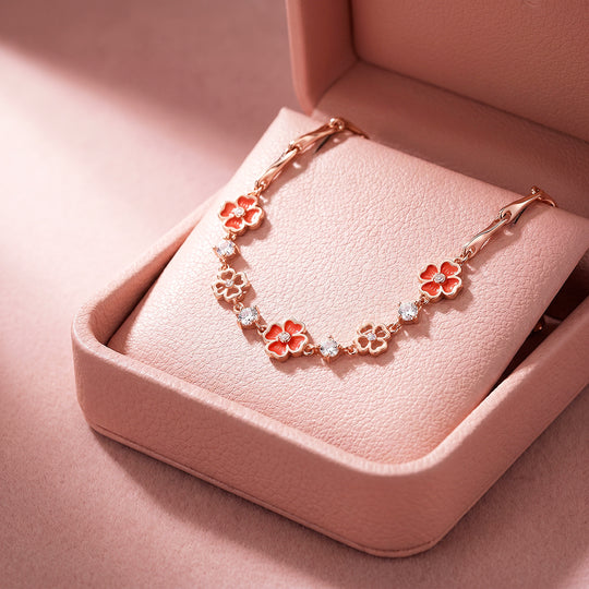 Coral Blossom Station Bracelet | Luxe6741