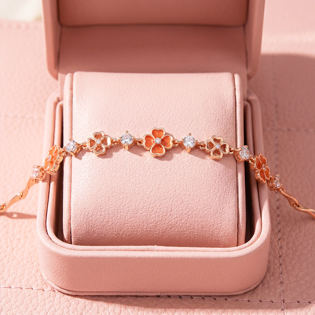 Coral Blossom Station Bracelet | Luxe6741