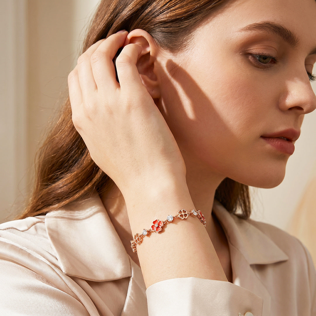 Coral Blossom Station Bracelet | Luxe6741