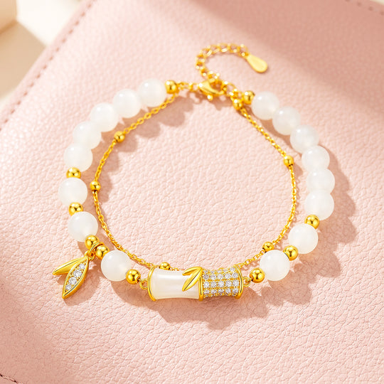 Bamboo Jade Double-Strand Bracelet | Luxe6744