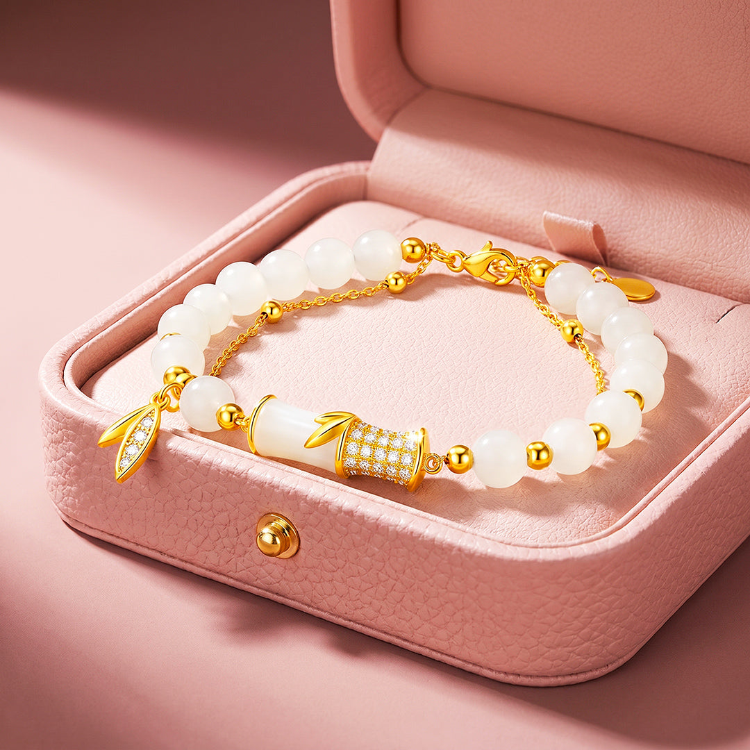 Bamboo Jade Double-Strand Bracelet | Luxe6744