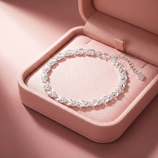 Leaf &amp; Milgrain Link Bracelet | Luxe6745