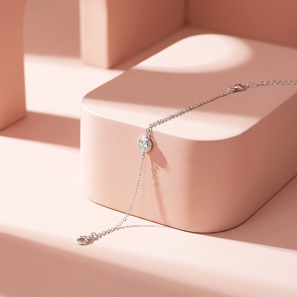 Bezel Solitaire Chain Bracelet | Women's Bracelet | Luxe6747