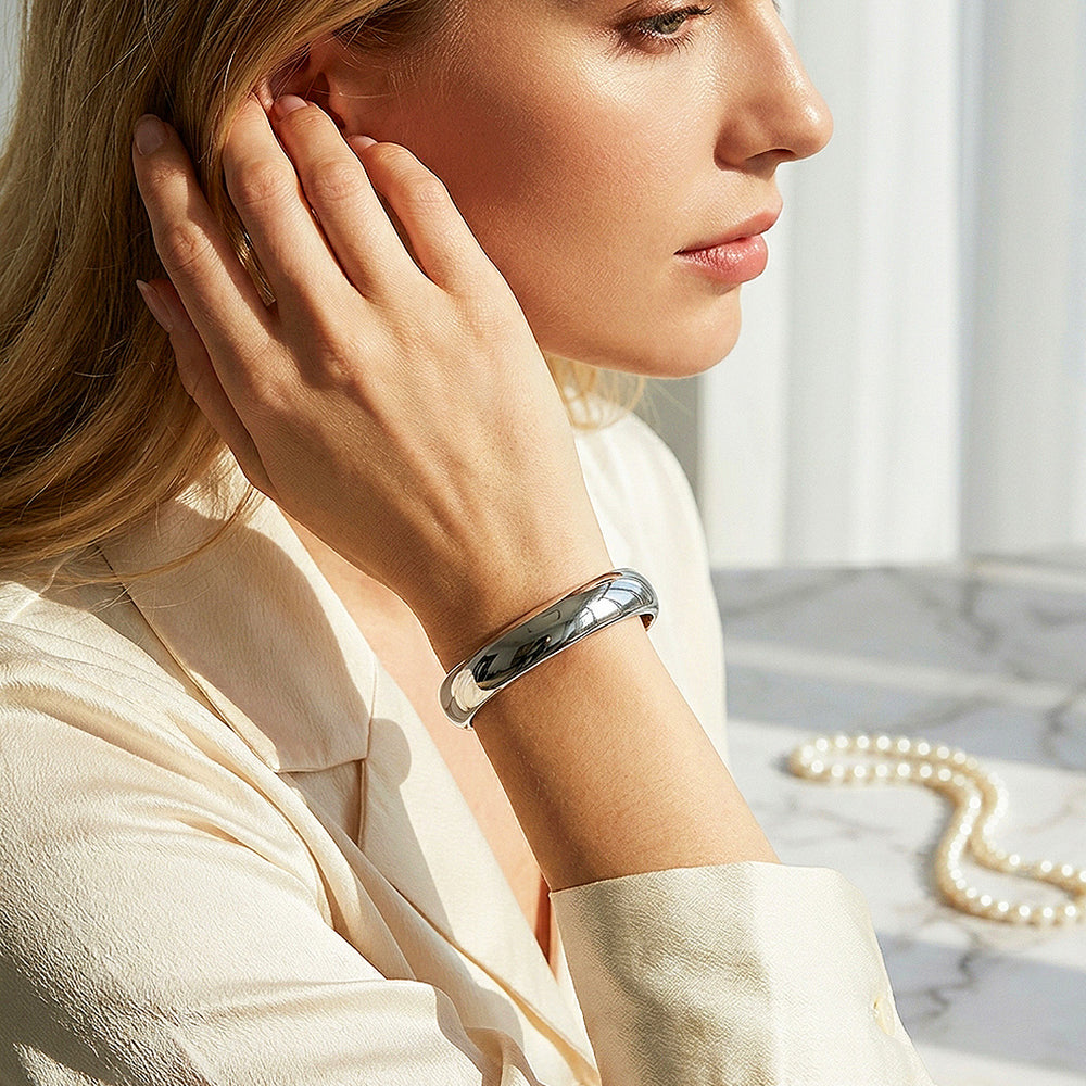 Dome Hinged Bangle | Women's Bangle | Luxe6754