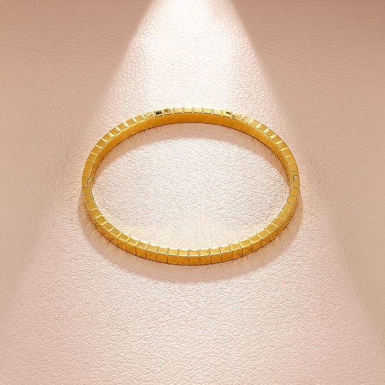 Structured Grooved Stackable Bangle | Women&