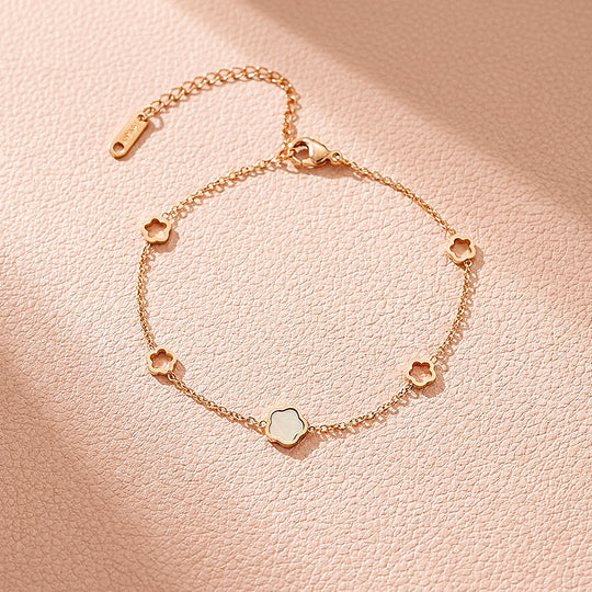 Mother of Pearl Clover Chain Bracelet | Women&