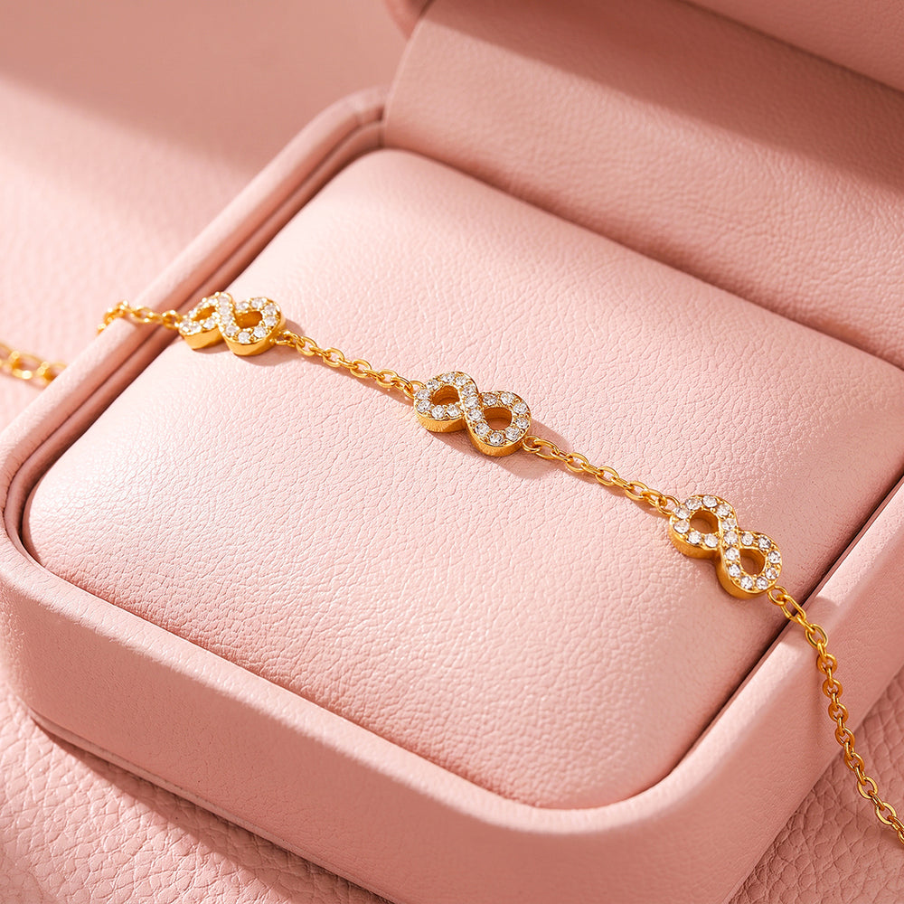 Pavé Infinity Station Bracelet | Women's Bracelet | Luxe6769